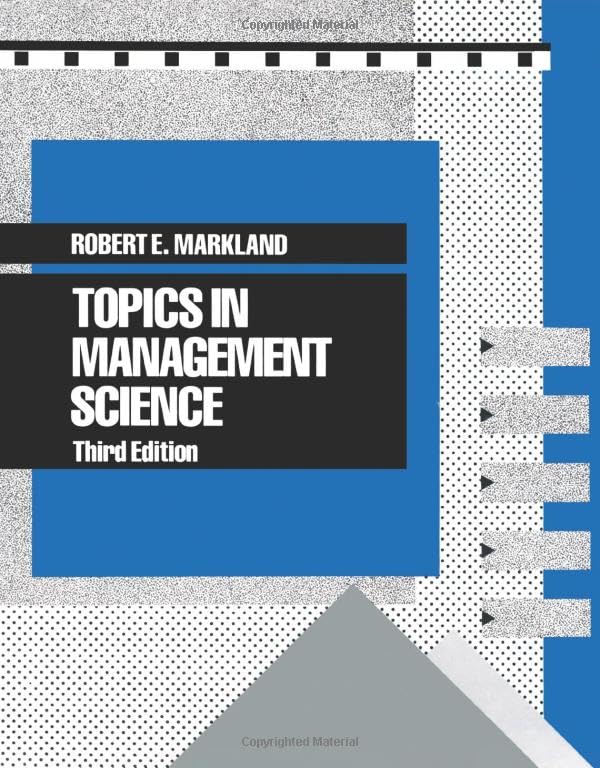 Topics In Management Science - Robert E. Markland