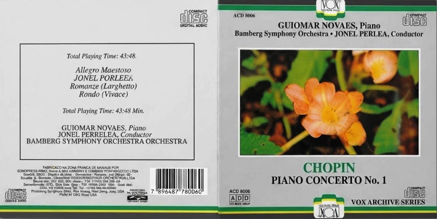 CD - Chopin - Piano Concerto No. 1 in E Minor, Op. 11 - Frederic Shopin+Guiomar Novaes (Piano) e Bamberg Symphony Orchestra