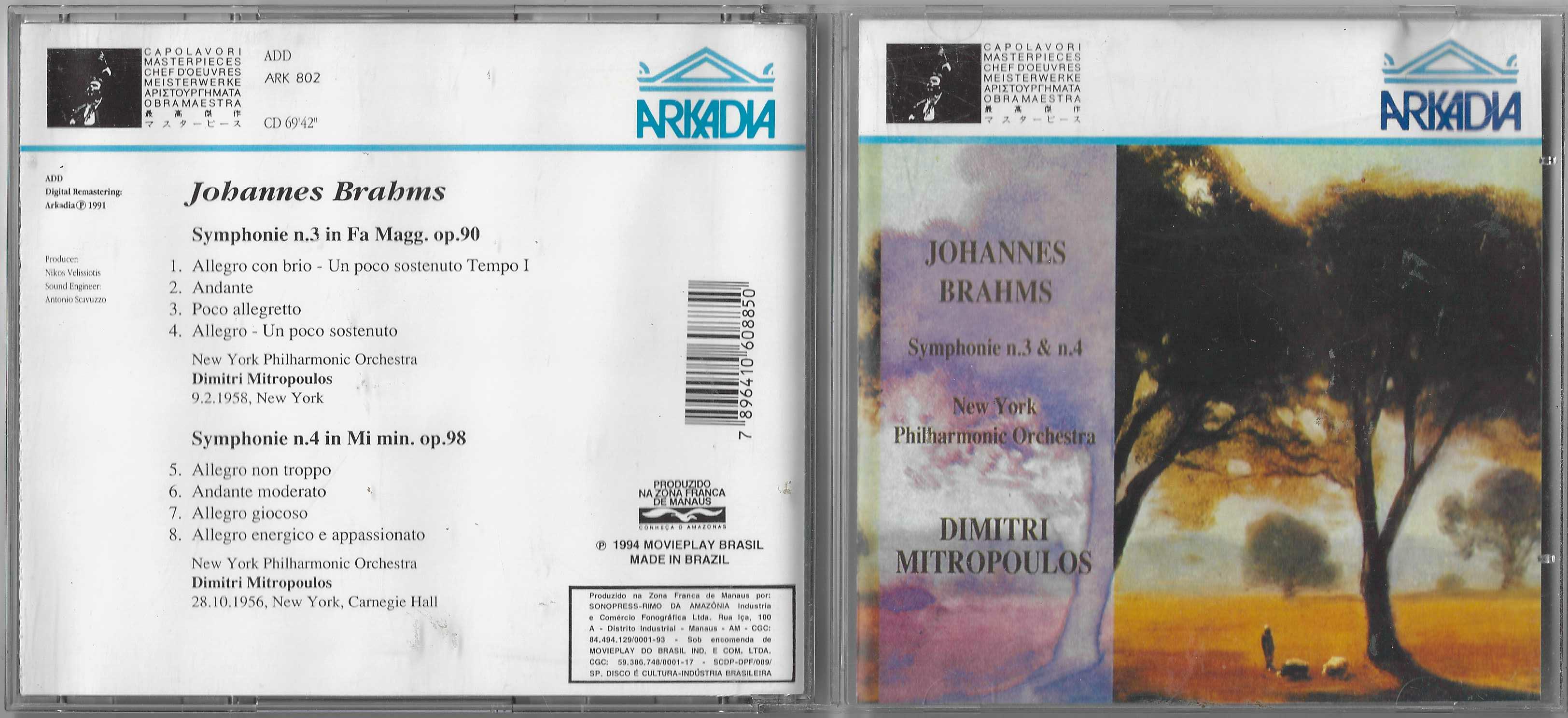 Cd - Johannes Brahms - Dimitri Mitropoulos