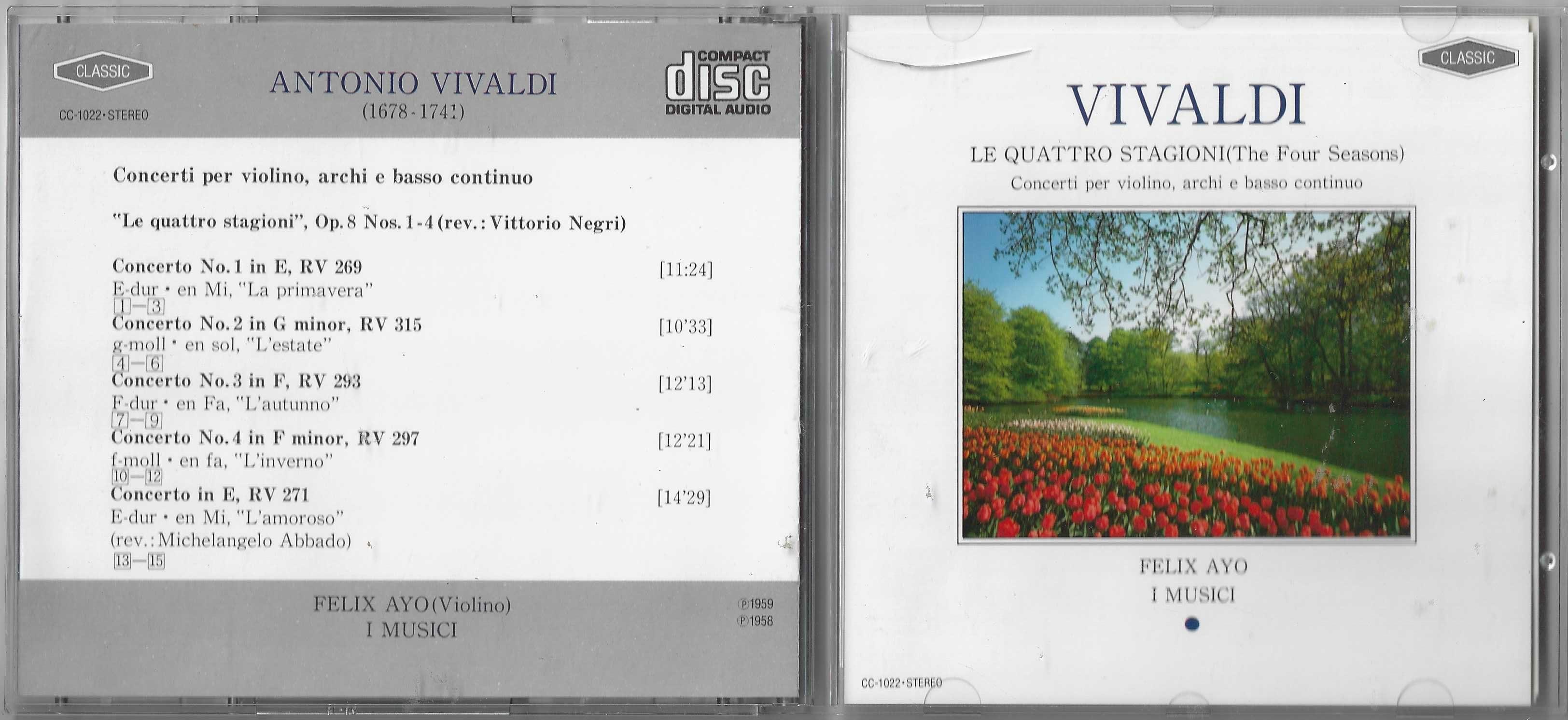 Cd - Vivaldi - Le Quattro Stagioni (The Four Seasons) - Felix Ayo 