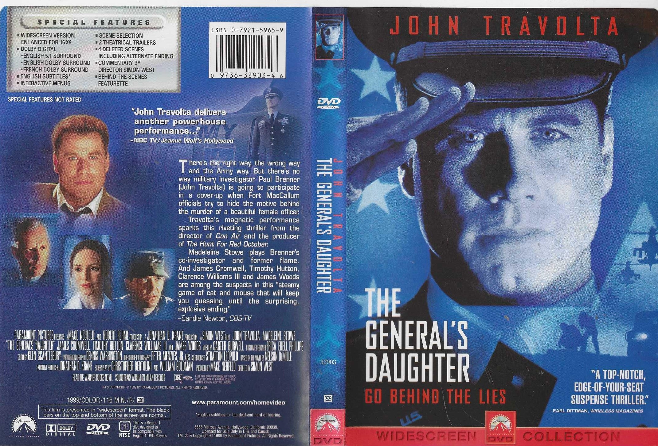 Dvd - The Generals Daughter - Go Behind The Lies - William Goldman e Christopher Bertolini